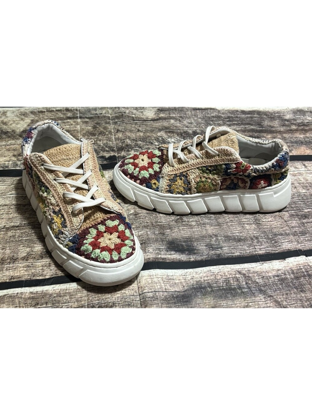 Free People Sneakers Size 9 Catch Me If You Can Crochet Boho